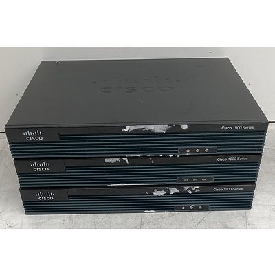 Cisco (CISCO1921/K9 V05) 1900 Series Integrated Services Router - Lot of Three