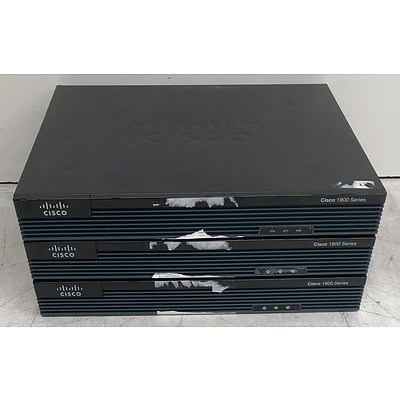 Cisco (CISCO1921/K9 V05) 1900 Series Integrated Services Router - Lot of Three