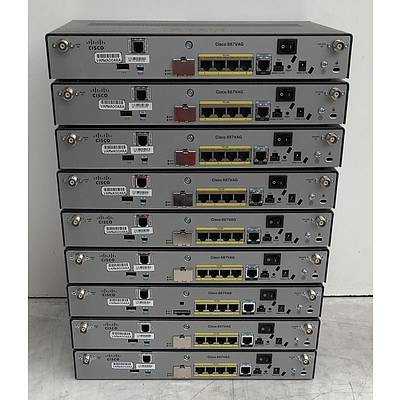 Cisco (C887VAG+7-K9 V01) 800 Series Routers - Lot of Nine