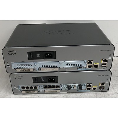 Cisco (CISCO1941/K9 V05) 1900 Series Intergrated Services Router - Lot of Two