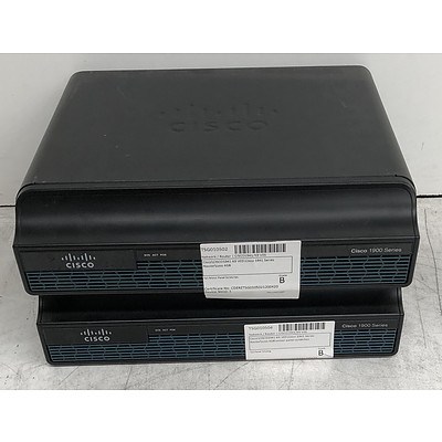 Cisco (CISCO1941/K9 V05) 1900 Series Intergrated Services Router - Lot of Two