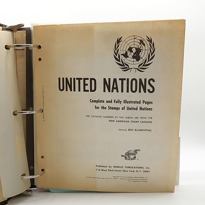 1972 United Nations Stamp Album with Additional Stamps and Book