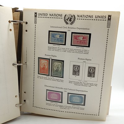 1972 United Nations Stamp Album with Additional Stamps and Book