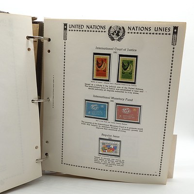 1972 United Nations Stamp Album with Additional Stamps and Book