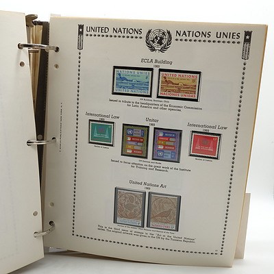 1972 United Nations Stamp Album with Additional Stamps and Book