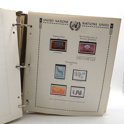 1972 United Nations Stamp Album with Additional Stamps and Book