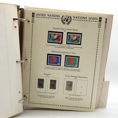 1972 United Nations Stamp Album with Additional Stamps and Book