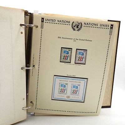 1972 United Nations Stamp Album with Additional Stamps and Book