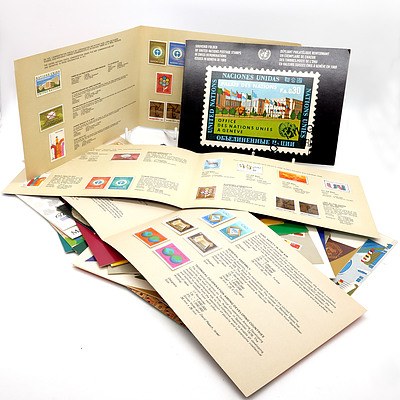 Group of United Nations Souvenir Stamp Folders, Circa 1970
