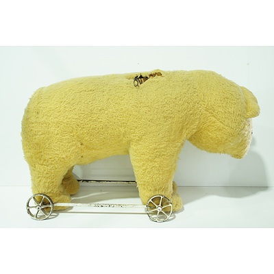1920s Steiff Bear on Wheels with Artificial Fur