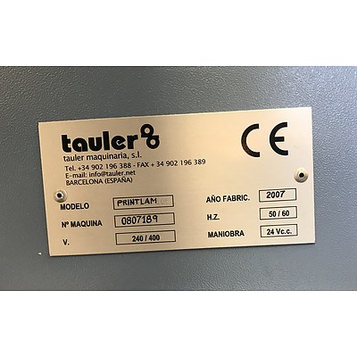 Tauler Printlam Laminating Machine And Accessories