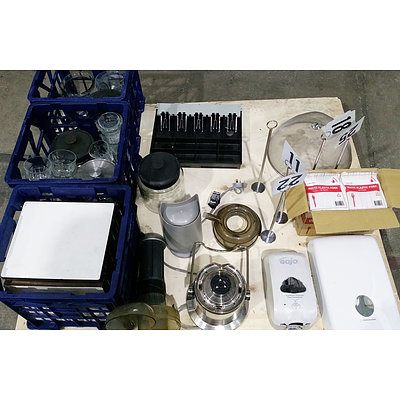 Selection of Commercial Jars, Heat Proof Boards, Plastic Forks, Table Number Holders and More