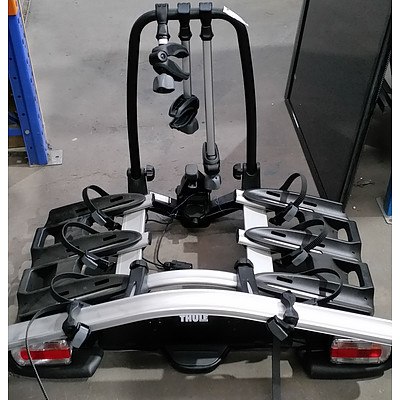 THULE VELOCOMPACT 3 BIKE CARRIER With Thule VeloCompact 4th Bike Adapter