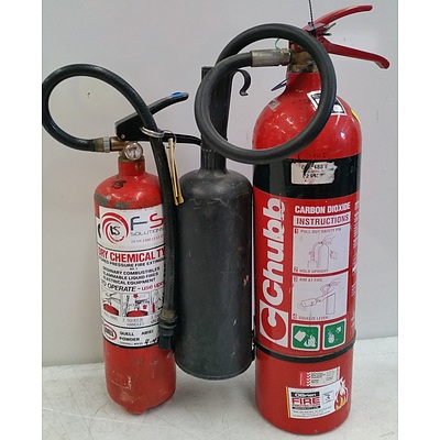 Dry Chemical and Carbon Dioxide Fire Extinguishers - Lot of Two