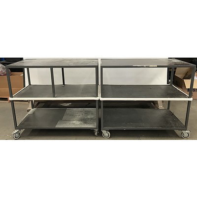Three Tier Library Trolleys -Lot Of Two