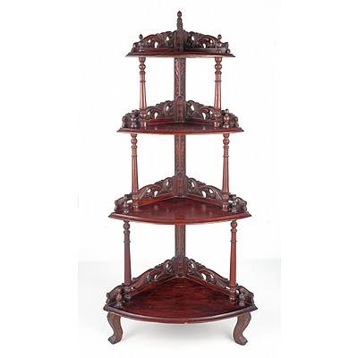 Dutch East Indies Teak Corner Whatnot