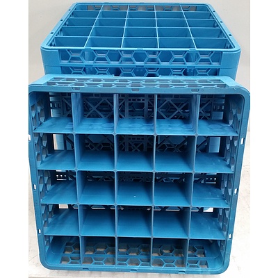 Carlisle Opticlean 25 Compartment Glass Racks - Lot of Five