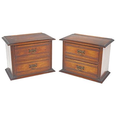 Pair of Edwardian Walnut Drawer Units as Removed From a Dressing Table