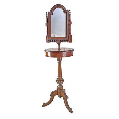 Late Victorian Walnut Shaving Stand Circa 1880