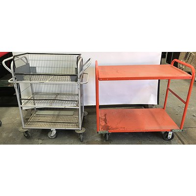 Library Trolleys -Lot Of Two