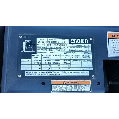 2006 Crown CG18S-2 Engine Powered Forklift
