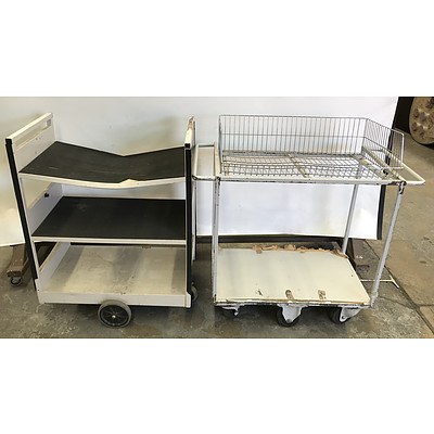 Library Trolleys -Lot Of Two