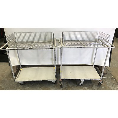 Two Tier Library Trolleys -Lot Of Two