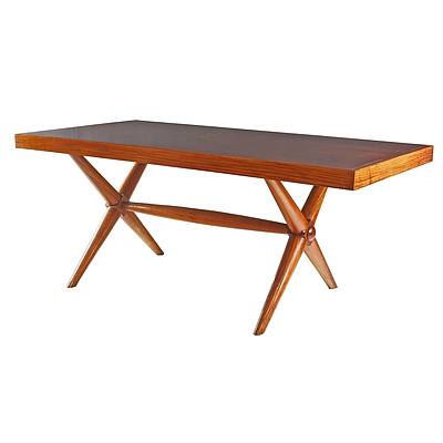 Sri Lankan Modernist Compass Leg Dining Table, Terry Jonklaas Commission Circa 1948