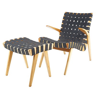 Original Douglas SNELLING (1916-1985) Line Armchair and Footstool, Designed 1946