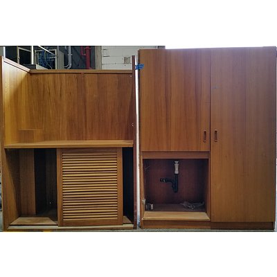Storage Cabinet With Basin and Hutch
