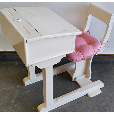 Old School Desk With Attached Chair