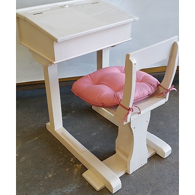 Old School Desk With Attached Chair
