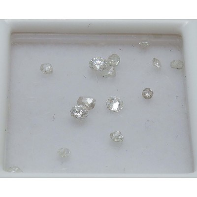 Collection If 13 Old-Cut Diamonds, Mostly Rose-Cut And Mine-Cut