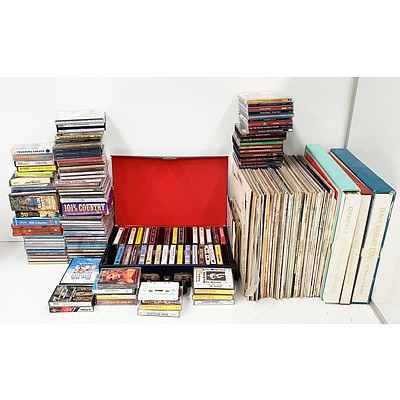 Large Group of Vinyls, Cassettes and CD's