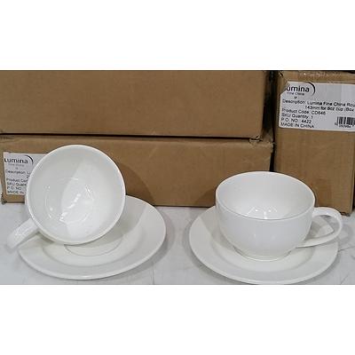 18 x Lumina Ceramic Cups and 12 x Saucers  - Brand New