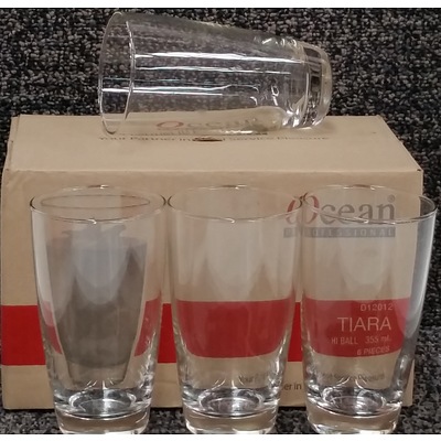 Ocean Tiara 385ml High Ball Glasses - Lot of 42 - Brand New