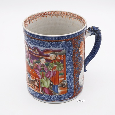 18th Century Chinese Export Mandarin Pattern Tankard