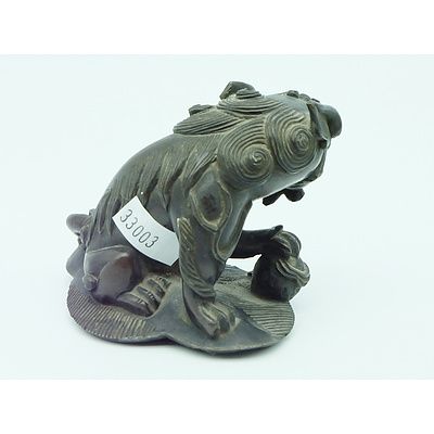 Antique Chinese Bronze Model of a Buddhist Lion, Qing Dynasty