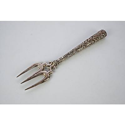 Sterling Silver Bread Fork, Birmingham, 19th Century