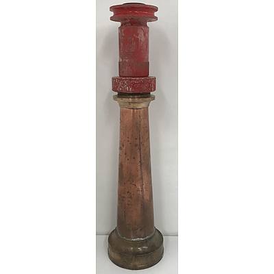 Vintage Copper and Brass Fire Hose Nozzle