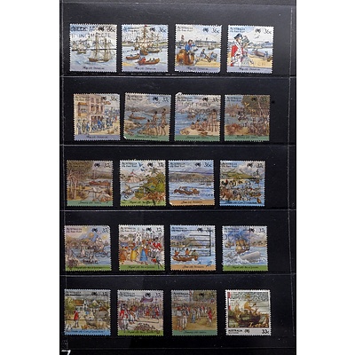 Sheet of Australia 'The First Fleet' Stamps, Used