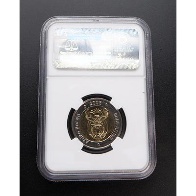 2008 South Africa 5 Rand Nelson Mandela 90th Birthday Commemorative Coin, MS65