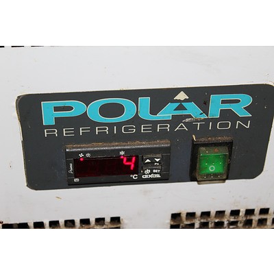 Polar 417 Litre Under Bench Refrigerator and Stainless Steel Bench With Hutch