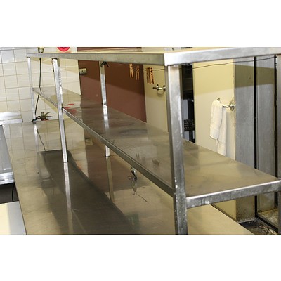 Polar 417 Litre Under Bench Refrigerator and Stainless Steel Bench With Hutch