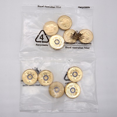 Two RAM Sealed Packets of Five 2019 $2 Police Remembrance Coins