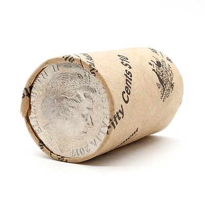 RAM Sealed Roll of Twenty 2017 50 Cent Coins, Mabo 1967 Referendum - 50 Years