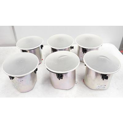 Six TOA Corporation F-122C Wide-Dispersion Ceiling Speakers