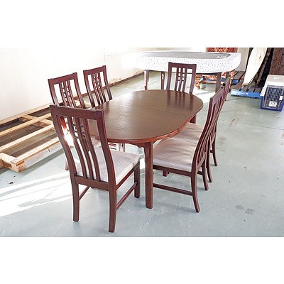 Contemporary Extension Dining Table with Six Chairs