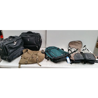 Large Lot Of Assorted Laptop bags And Wheeled Suitcases