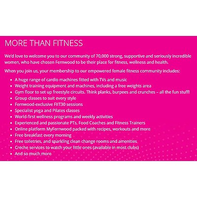 Fernwood Canberra City 1 Month Membership II